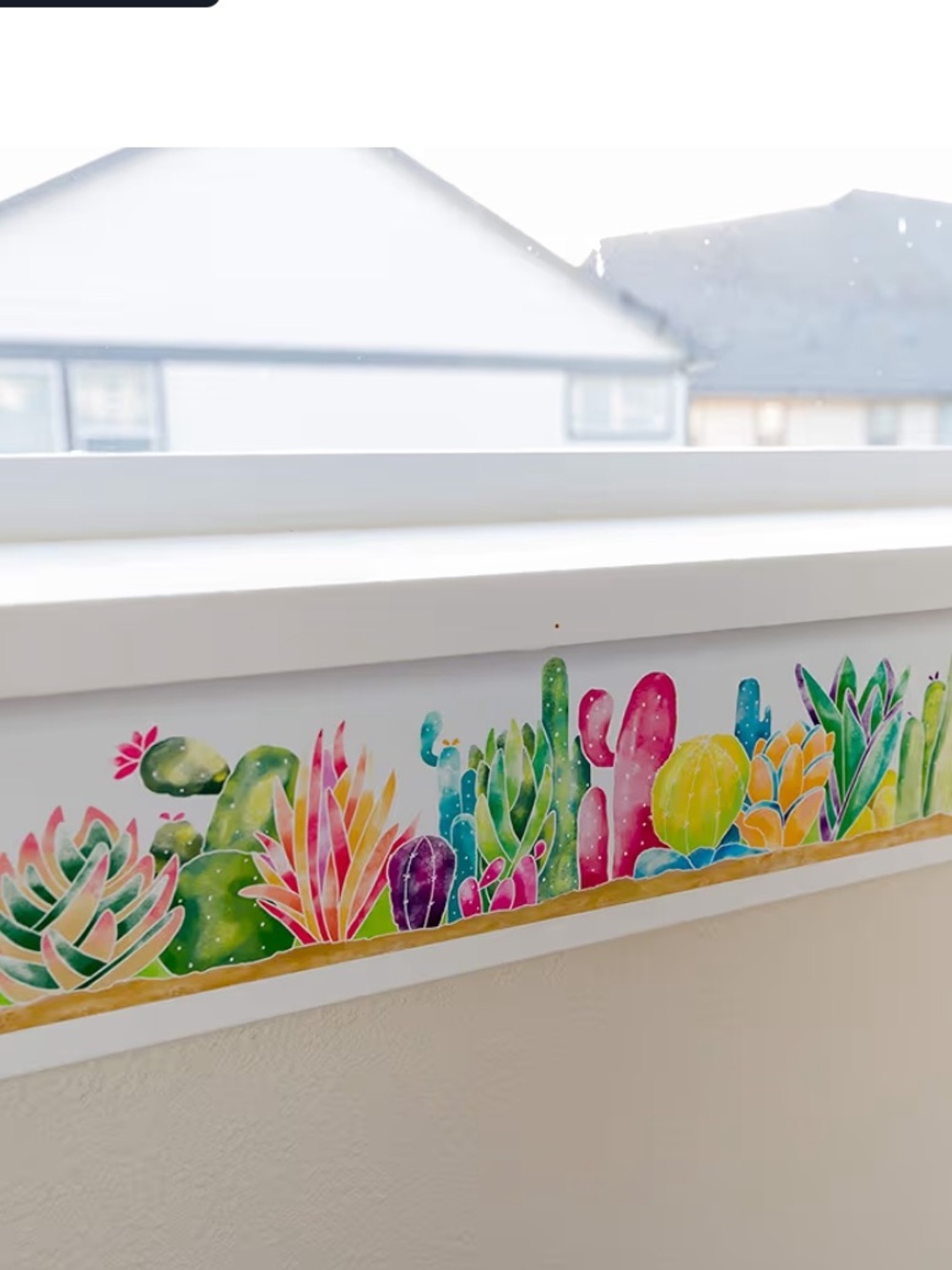 Confetti Bulletin Board Borders - Desert Cactus Design, White Backing